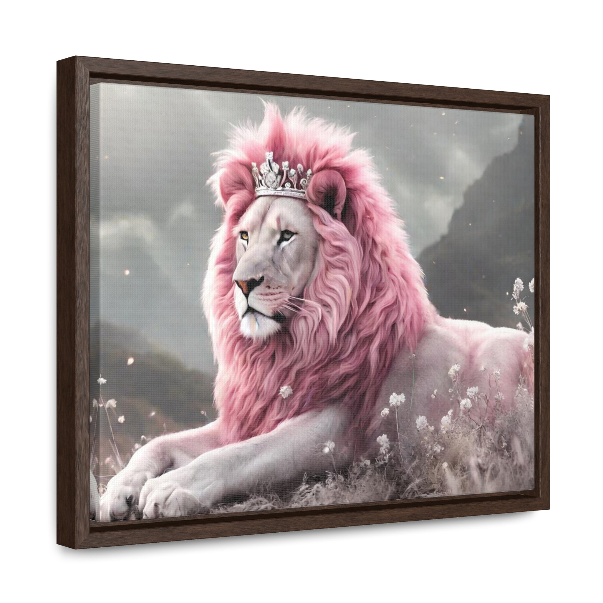 Lion with Pink Mane Gallery Canvas Wraps, Horizontal Frame