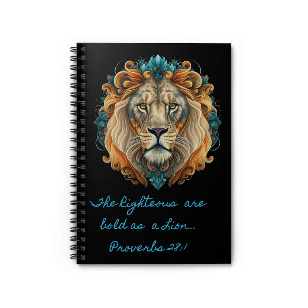 Women's Spiral Notebook - Ruled Line (Proverbs 28:1)