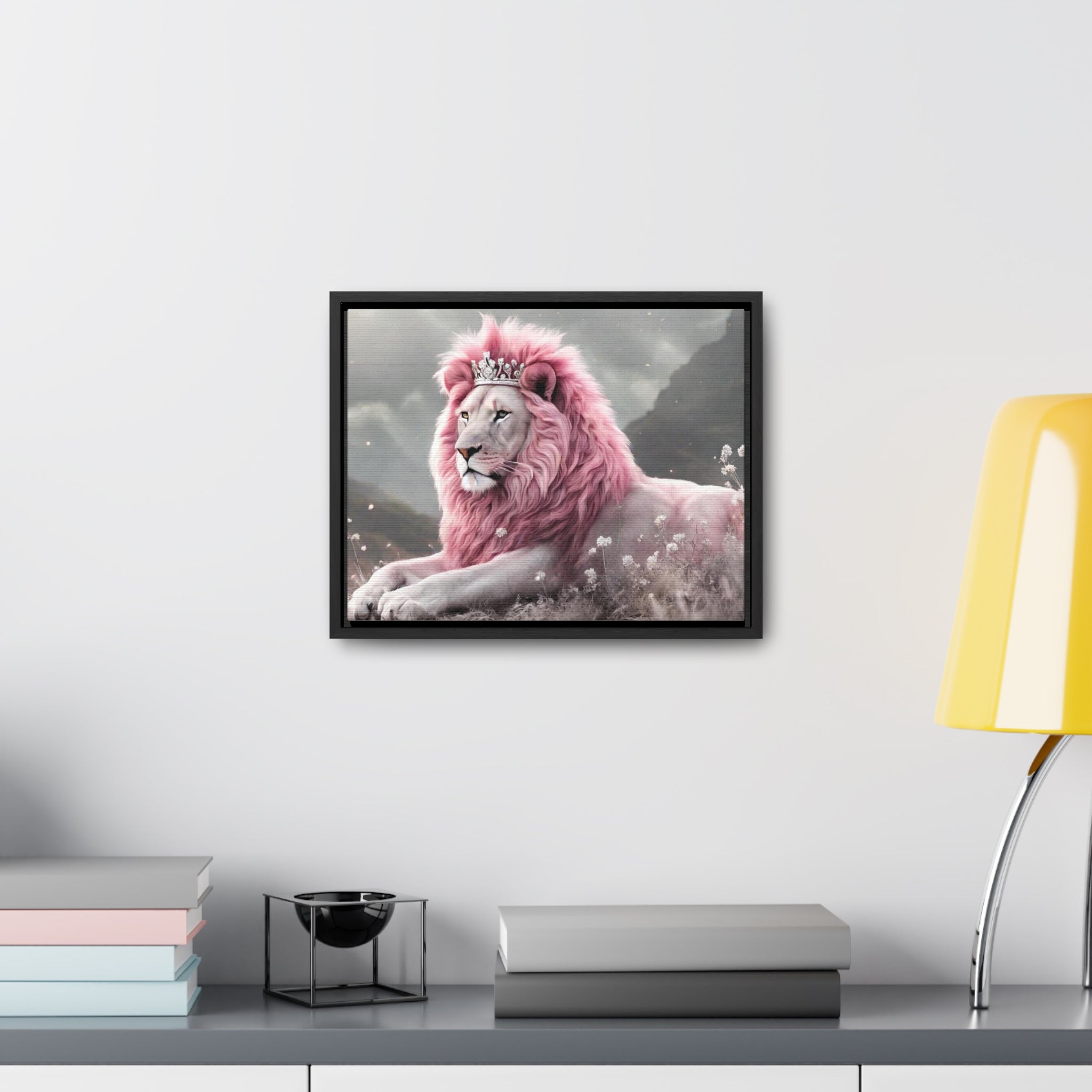 Lion with Pink Mane Gallery Canvas Wraps, Horizontal Frame